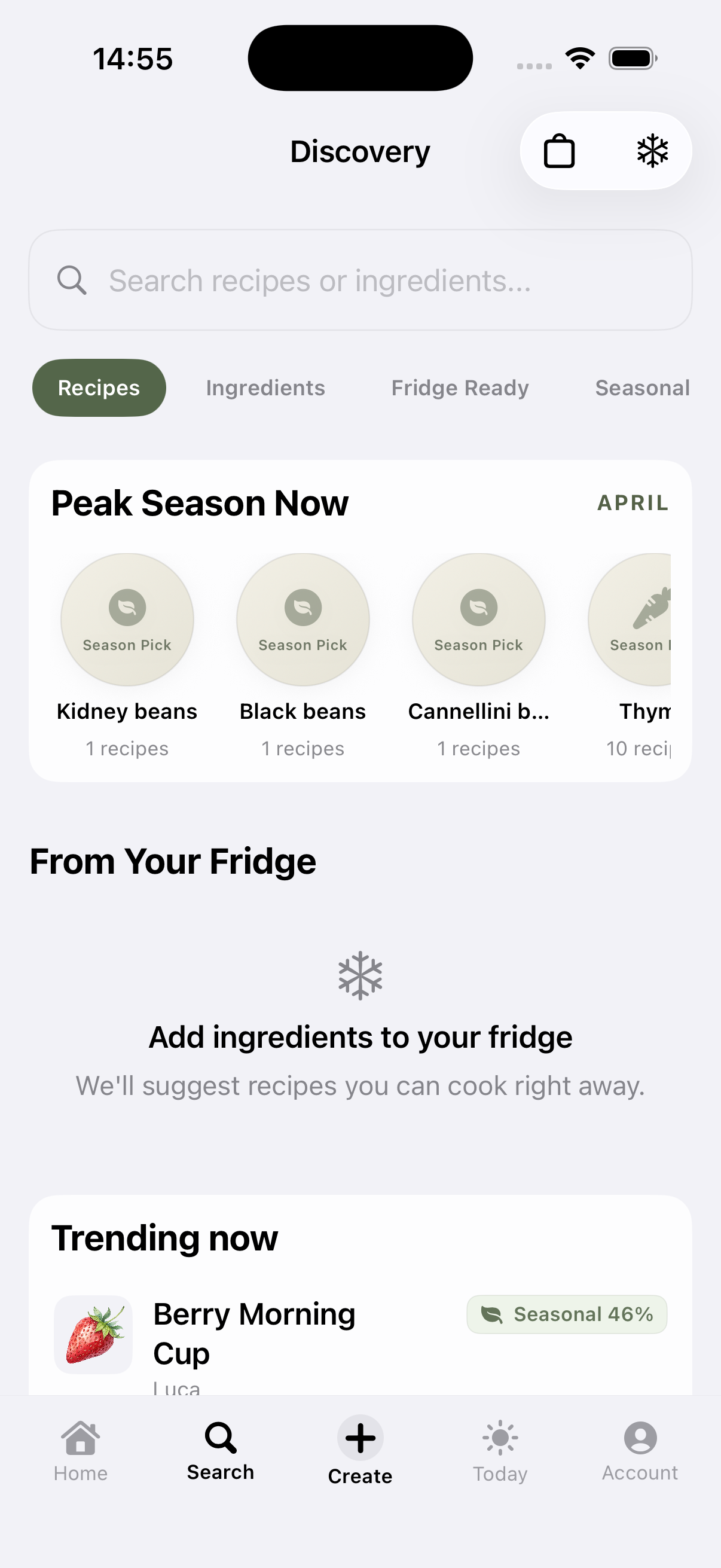 Season app — Discovery screen